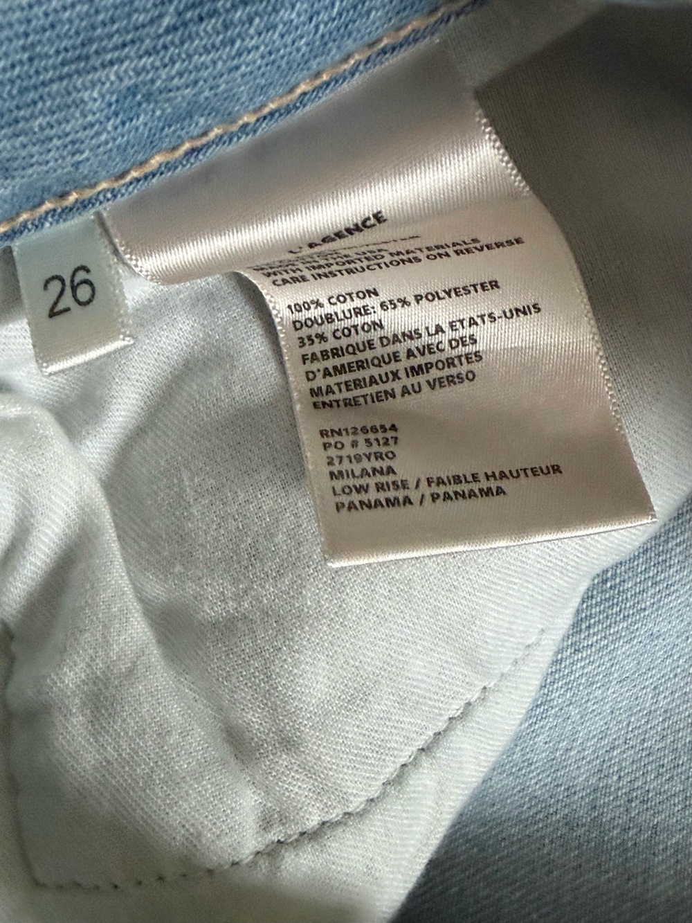 L’Agence Milana Low Rise Stovepipe Panama NWT Size 26 $295 - Picture 8 of 8